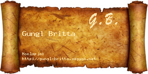 Gungl Britta névjegykártya